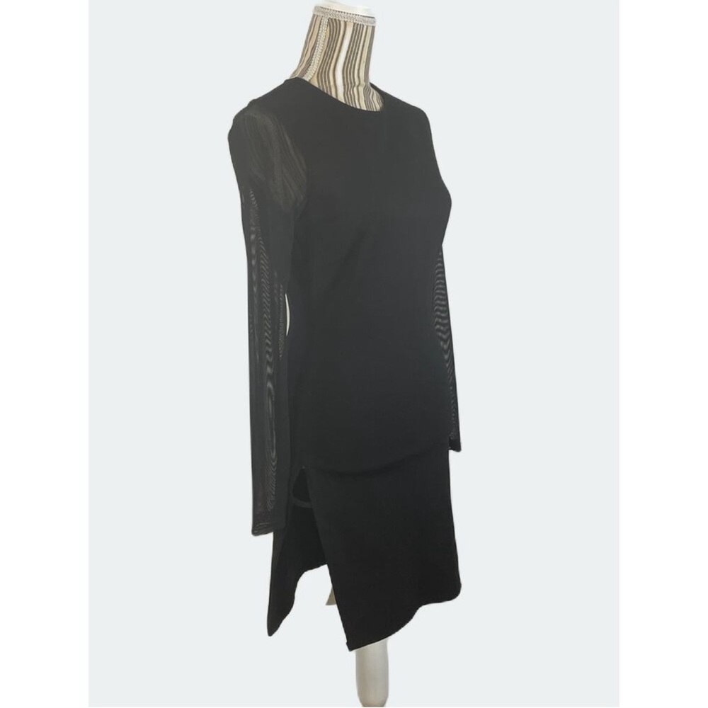 Revolve Superdown Nia Black Bodycon Dress Sheer Sleeves Size Medium